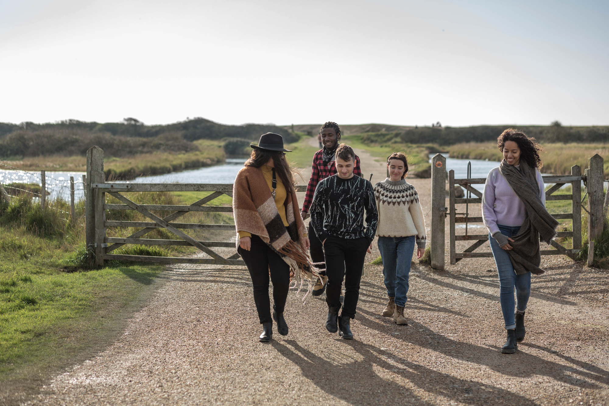 People enjoying the easy access path at Seven Sisters Country Park