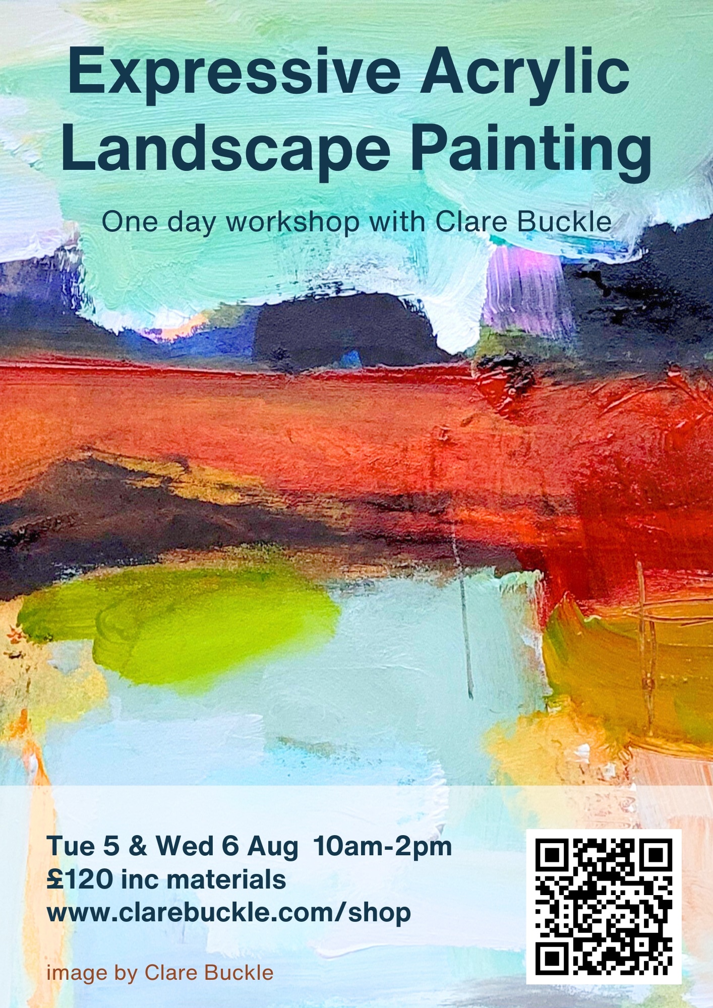 Clare Buckle Expressive Acrylic Landscape Painting Workshop image