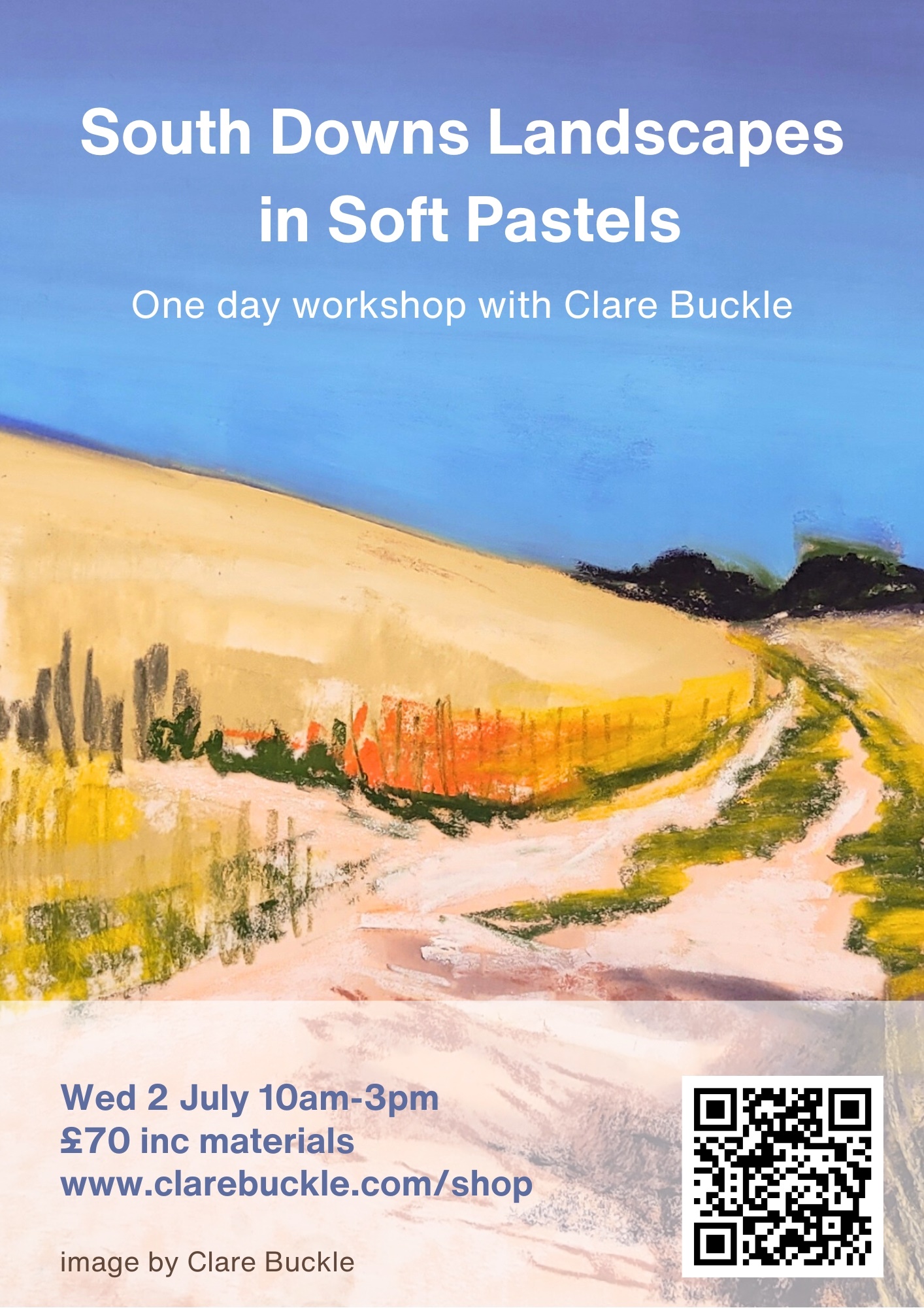 South Downs Landscapes in Soft Pastels with Clare Buckle image