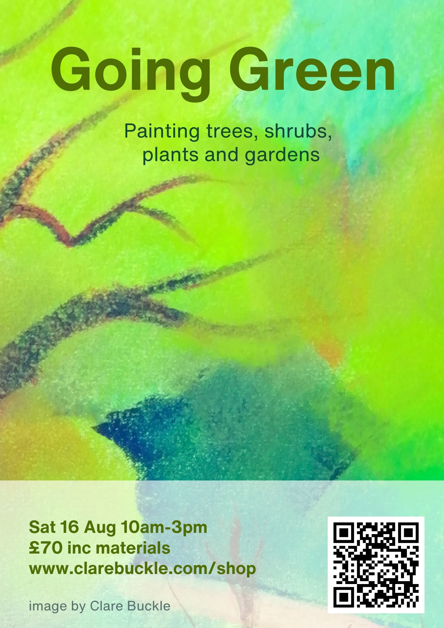 Going Green- Painting trees, Shrubs, plants and gardens workshop with Clare Buckle image